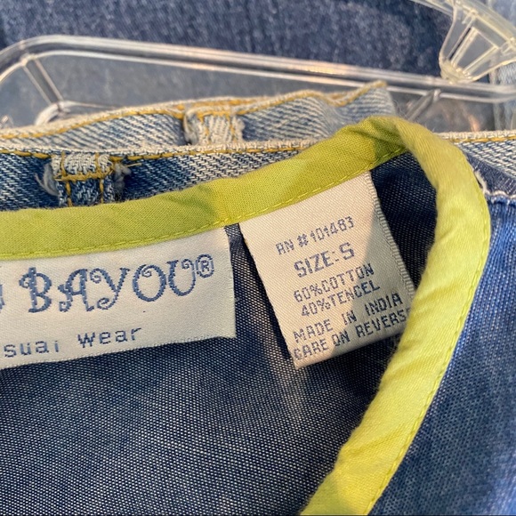 Bleu Bayou Embroidered Flowy Dress Pockets Knee High Dress 3/4 Sleeves b… - Picture 8 of 12